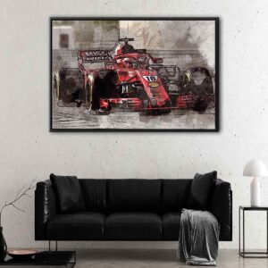 tableau charles leclerc f1 avec cadre flottant