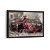 charles leclerc f1 framed canvas black frame