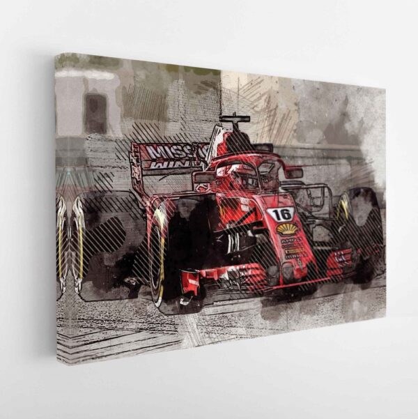 charles leclerc f1 stretched canvas