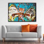 fallen cat floating frame canvas