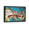 fallen cat framed canvas black frame