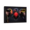 gangster three wise monkeys framed canvas black frame