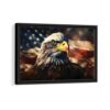 majestic bald eagle framed canvas black frame