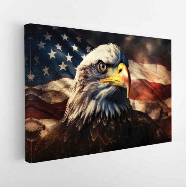 majestic bald eagle stretched canvas