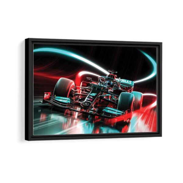 mercedes amg petronas f1 framed canvas black frame