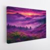 purple forest fog stretched canvas