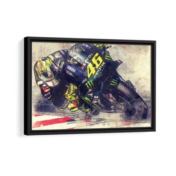 rossi motogp framed canvas black frame