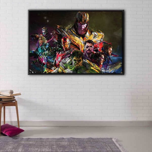 superheroes abstract floating frame canvas