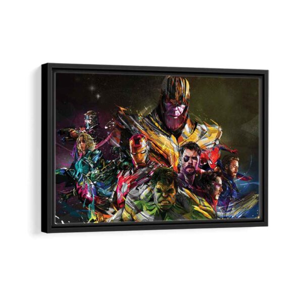 superheroes abstract framed canvas black frame