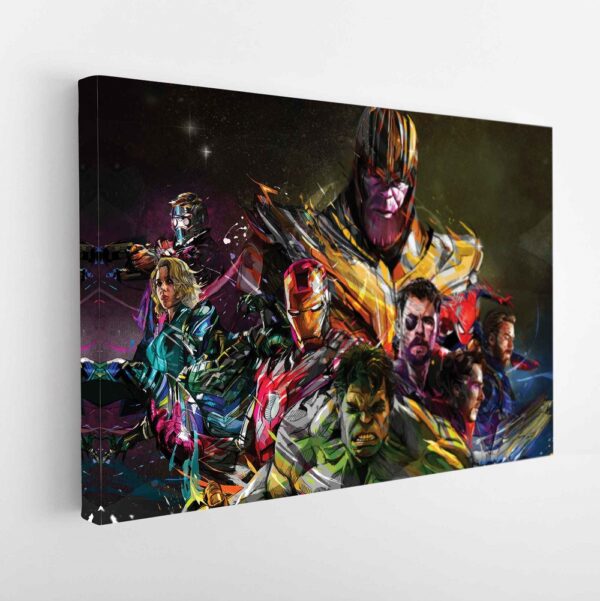 superheroes abstract stretched canvas