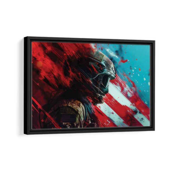 us marine soldier framed canvas black frame