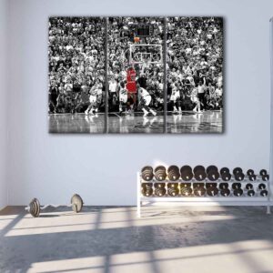 tableau tryptique dernier shoot de michael jordan