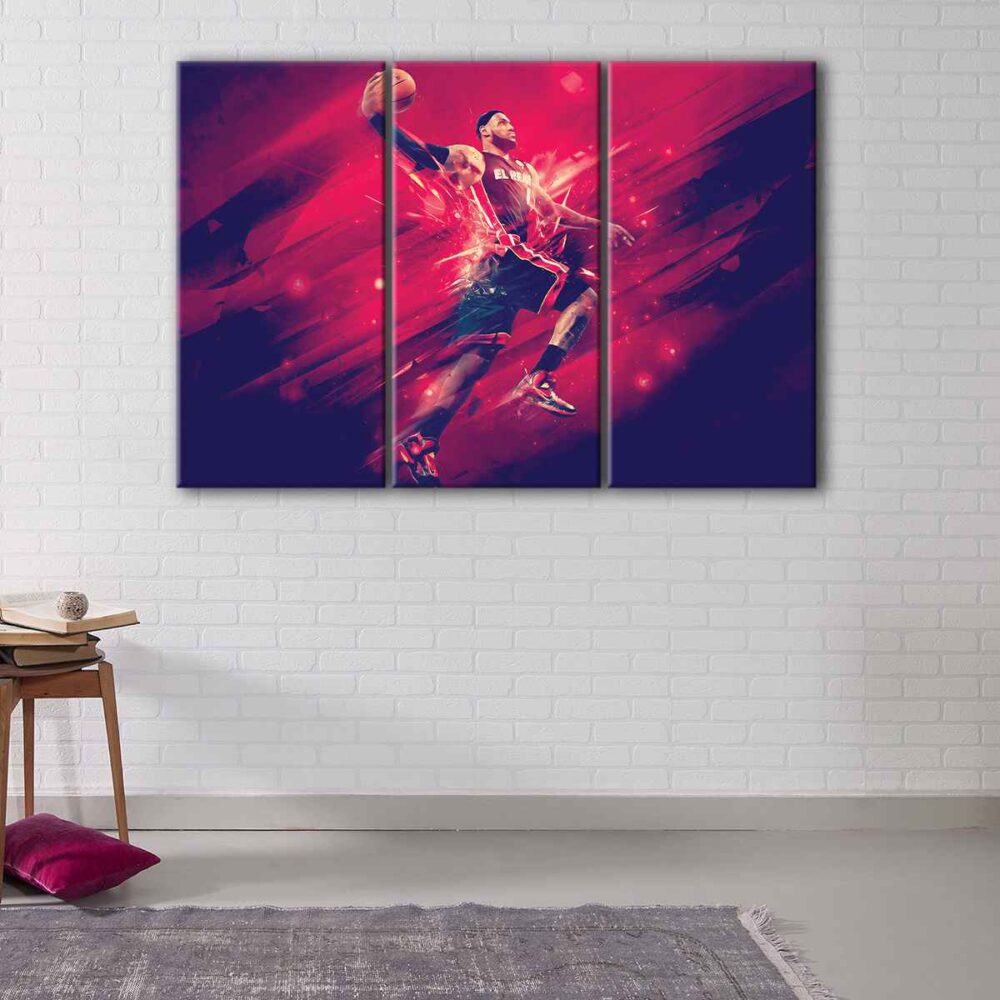 3 panels lebron james canvas art