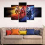 5 panels motogp race canvas art