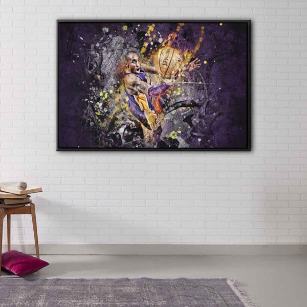 kobe bryant dunk floating frame canvas