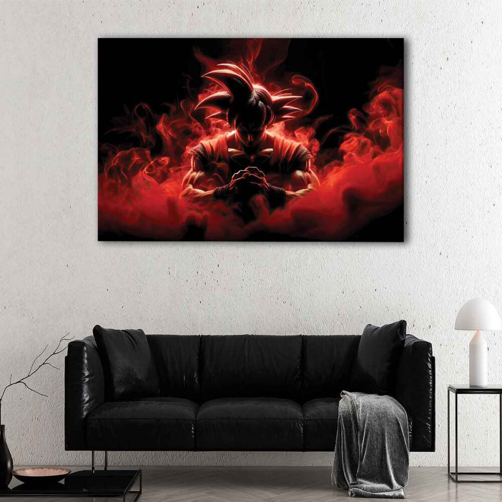 1 panel red super saiyan canvas art