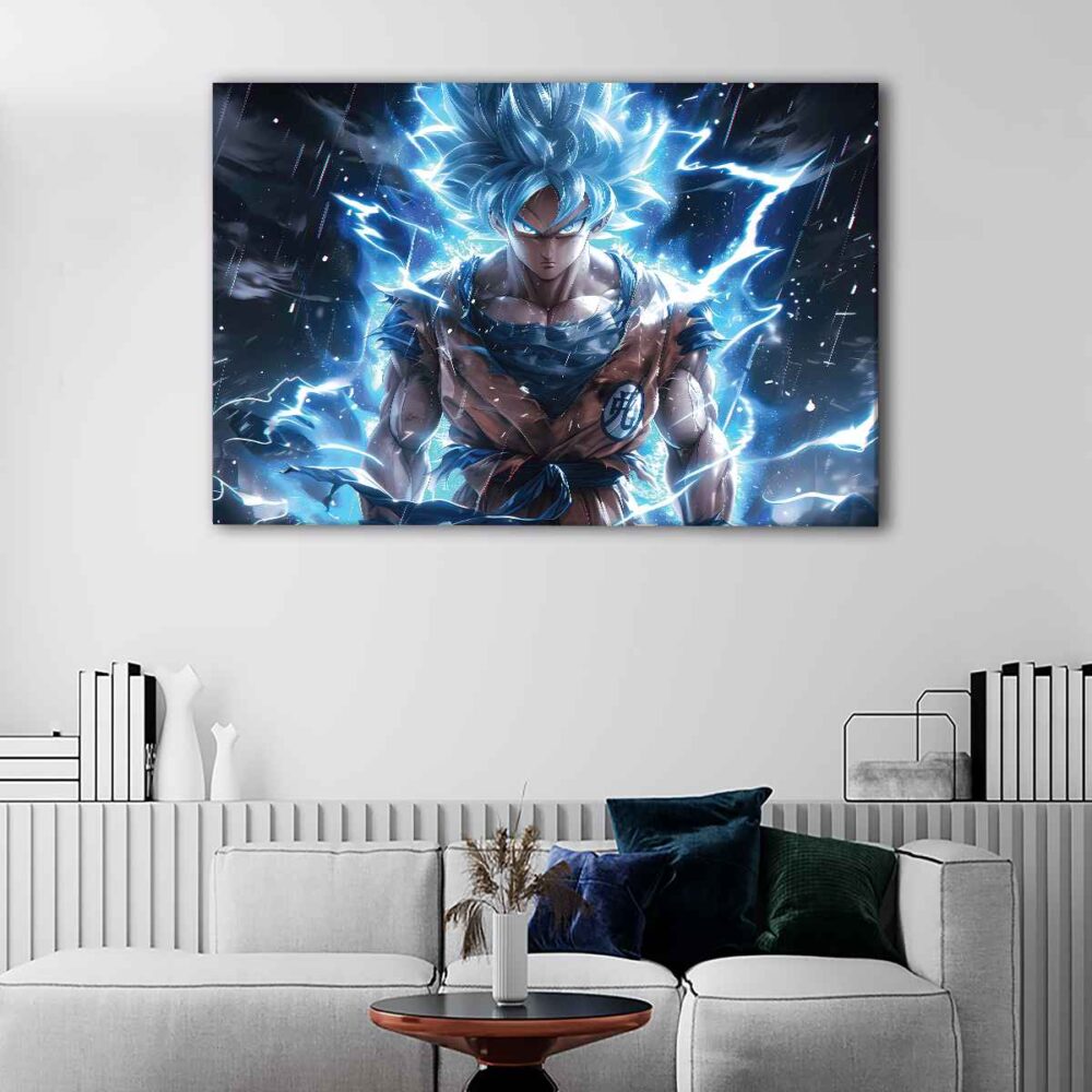 1 panel super saiyan blue canvas art