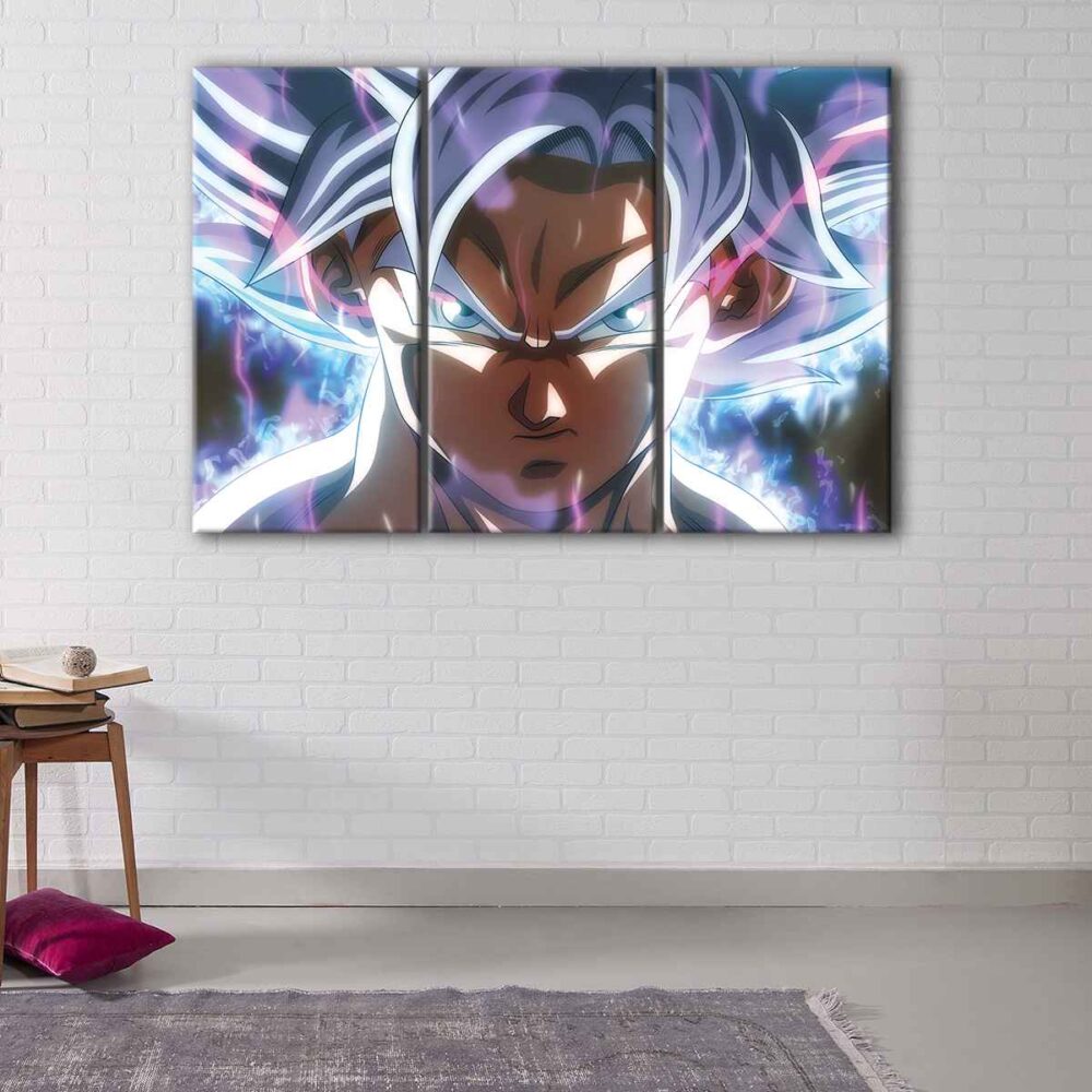 3 panels angry goku canvas art