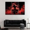 3 panels red super saiyan canvas art