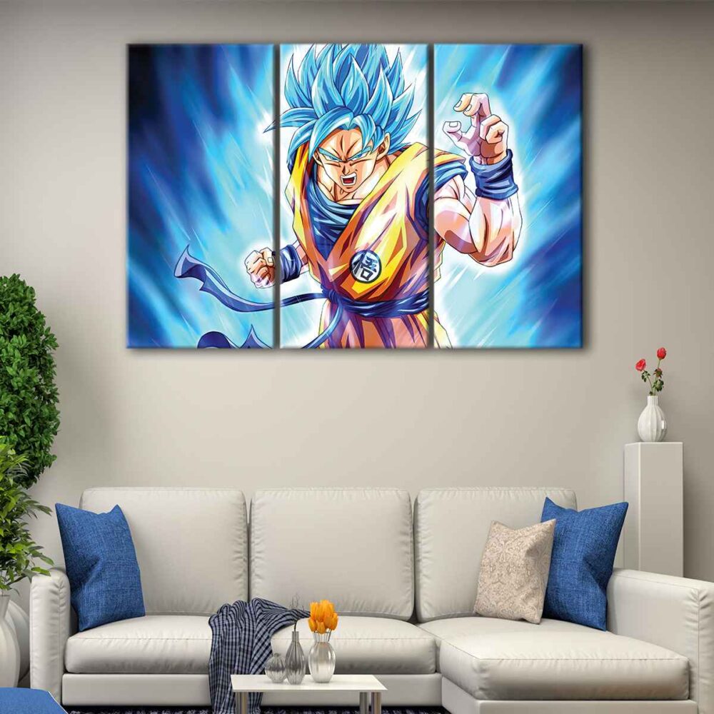 3 panels son goku canvas art