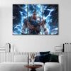 3 panels super saiyan blue canvas art