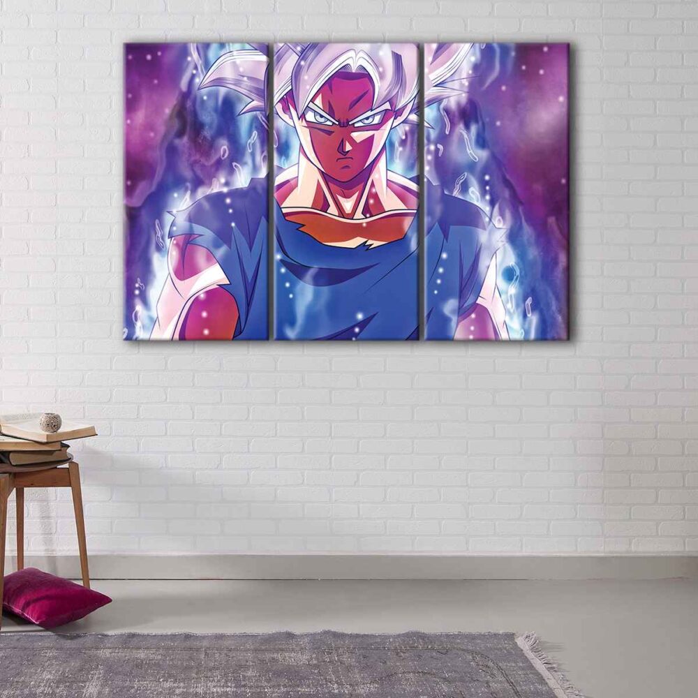 3 panels super saiyan canvas art