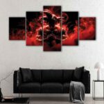 5 panels red super saiyan canvas art