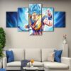 5 panels son goku canvas art