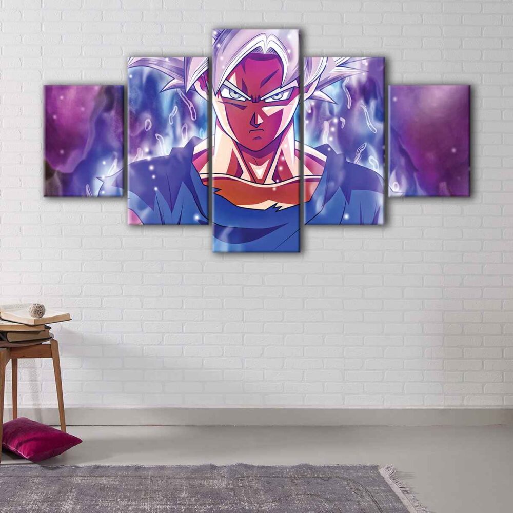 5 panels super saiyan canvas art