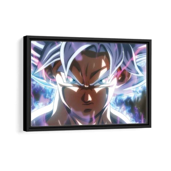 angry goku framed canvas black frame