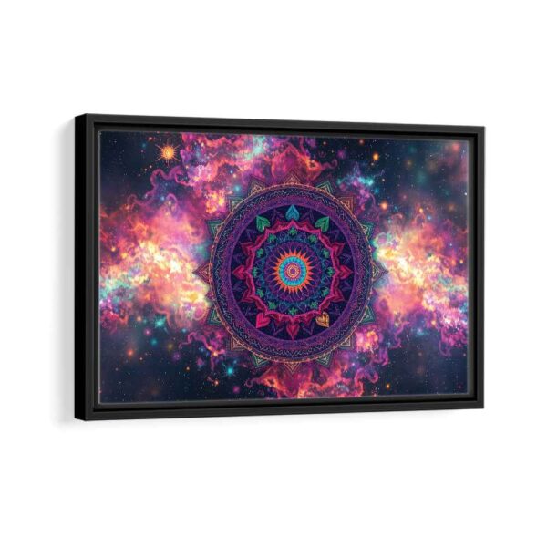 circle of life framed canvas black frame