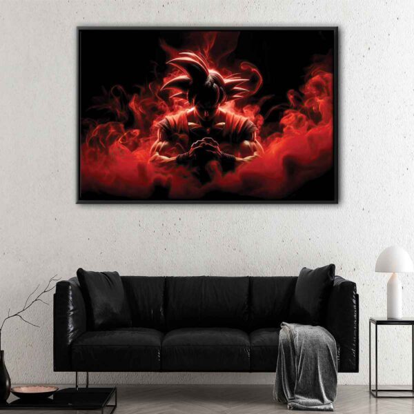 red super saiyan floating frame canvas