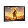 saiyan warrior framed canvas black frame