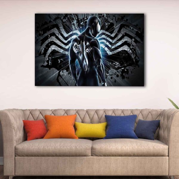 1 panel black spider man canvas art