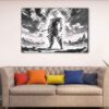 1 panel goku black and white canvas art