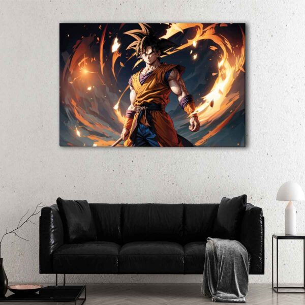 1 panel goku on fire canvas art