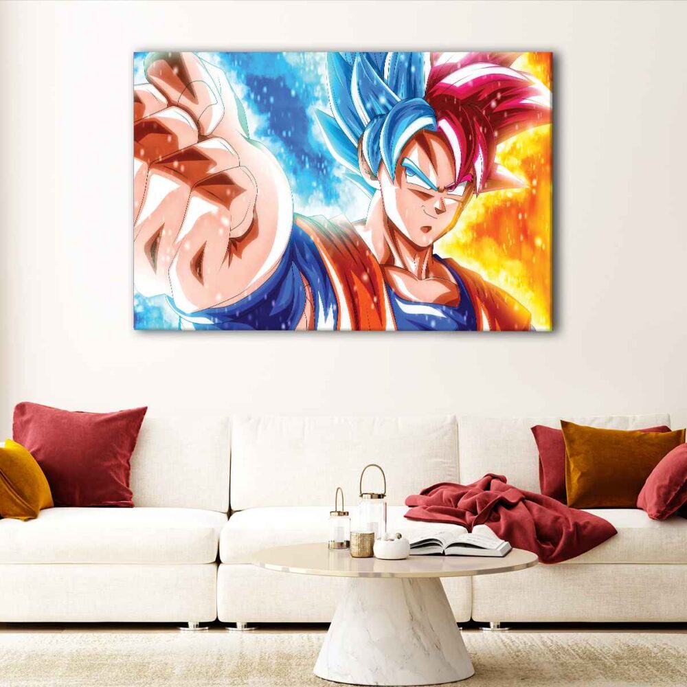 1 panel super saiyan warrior canvas art