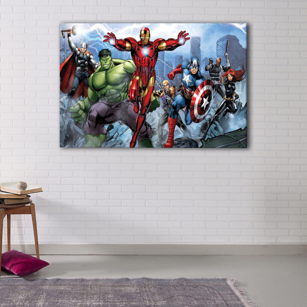 1 panel superhero league canvas art