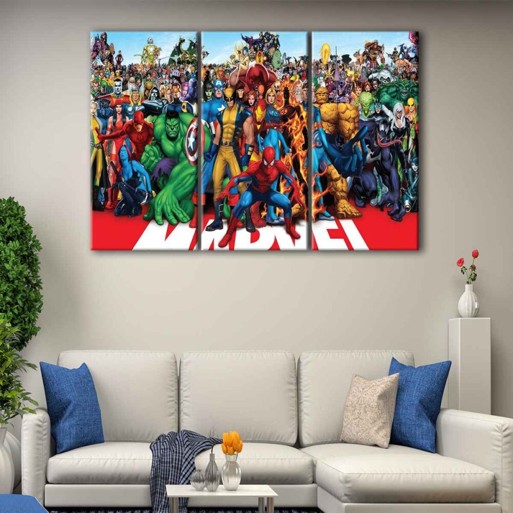 3 panels avengers superheroes canvas art