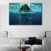 3 panels fantasy island canvas art