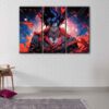 3 panels furious goku canvas art