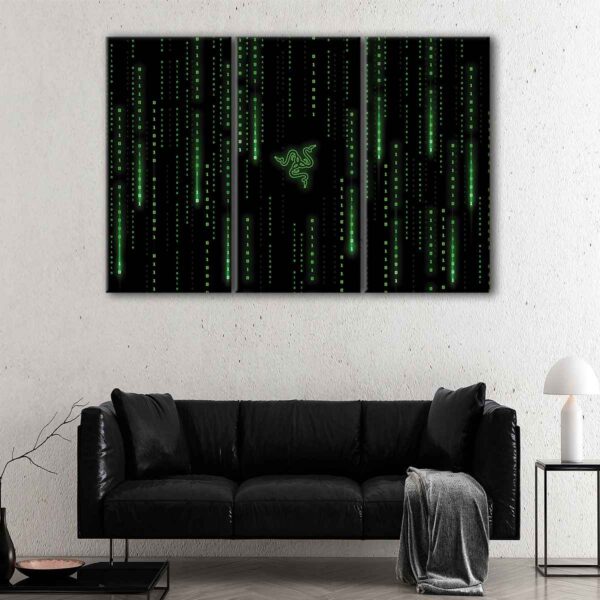 3 panels matrix razer canvas art