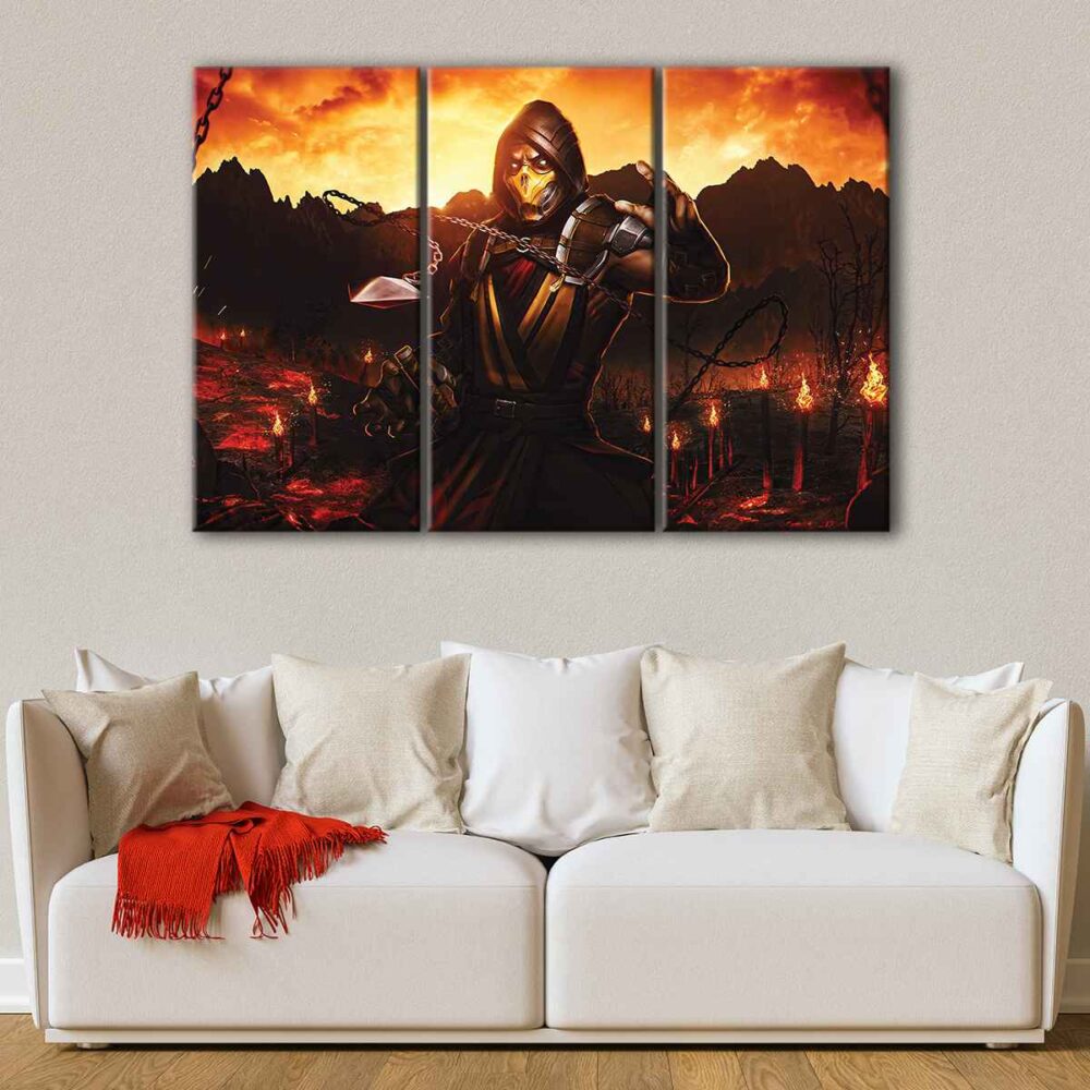 3 panels scorpion canvas art