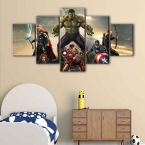 5 panels avengers canvas art