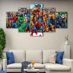 5 panels avengers superheroes canvas art