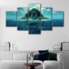 5 panels fantasy island canvas art