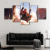 5 panels funny spider man canvas art