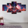 5 panels furious goku canvas art