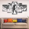 5 panels goku black and white canvas art