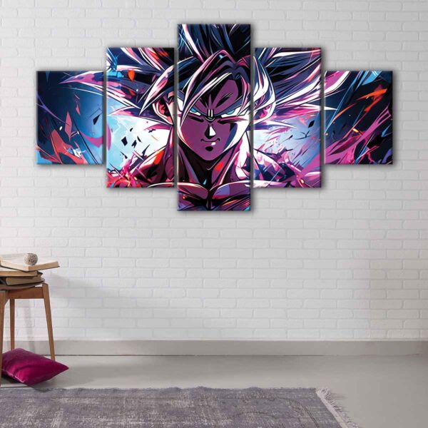 5 panels goku super saiyan canvas art